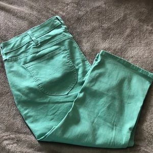 Mint green Capri jeans